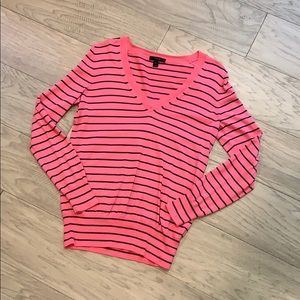 Pink and Navy stripe J. Crew sweater, size S